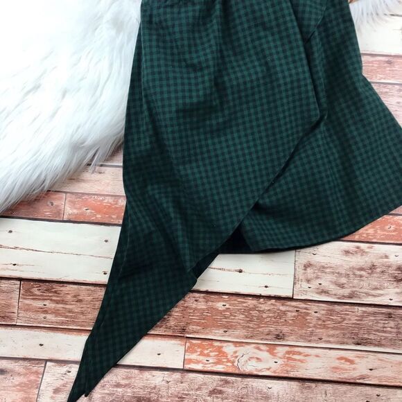 Petersyn‎ green gingham plaid one shoulder top - Picture 2 of 8